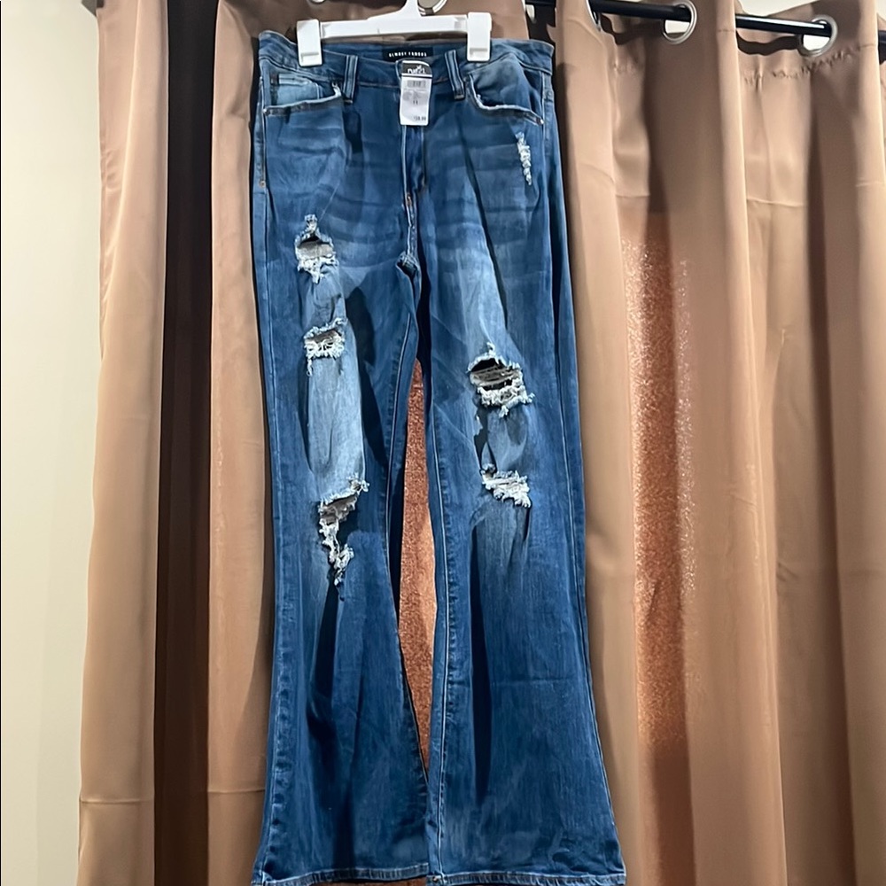 Distressed Blue Jeans